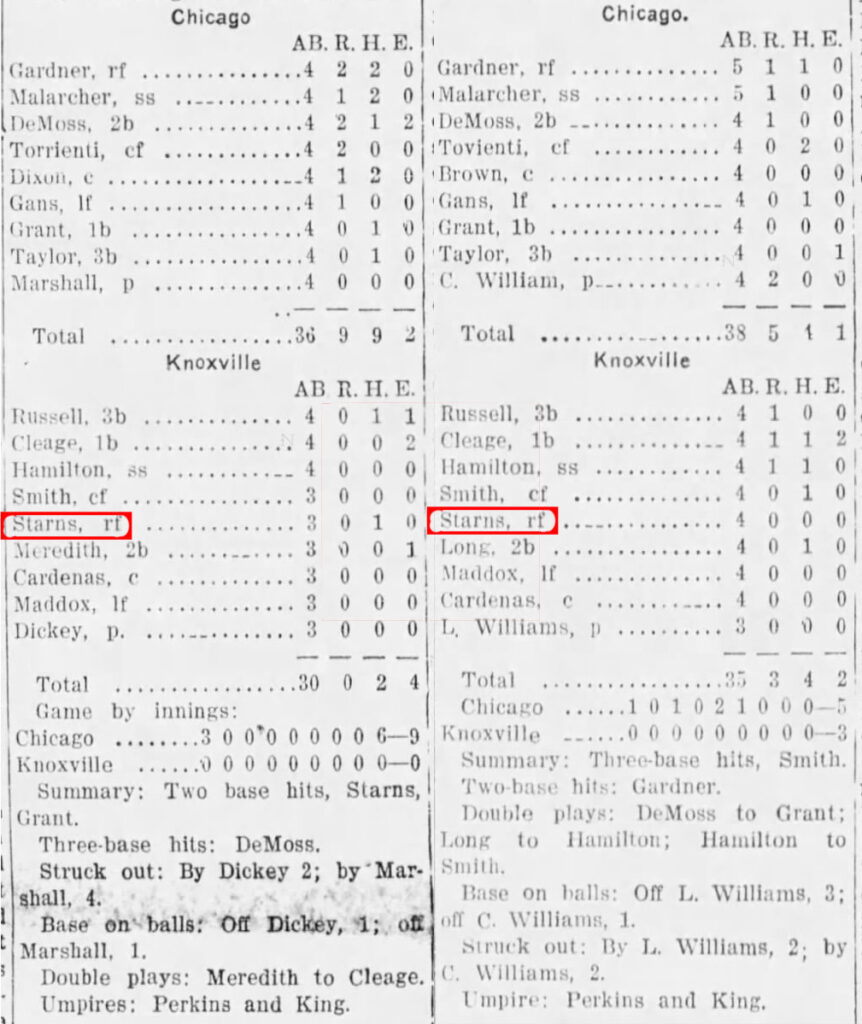 The Knoxville Giants, a Negro Southern League baseball team